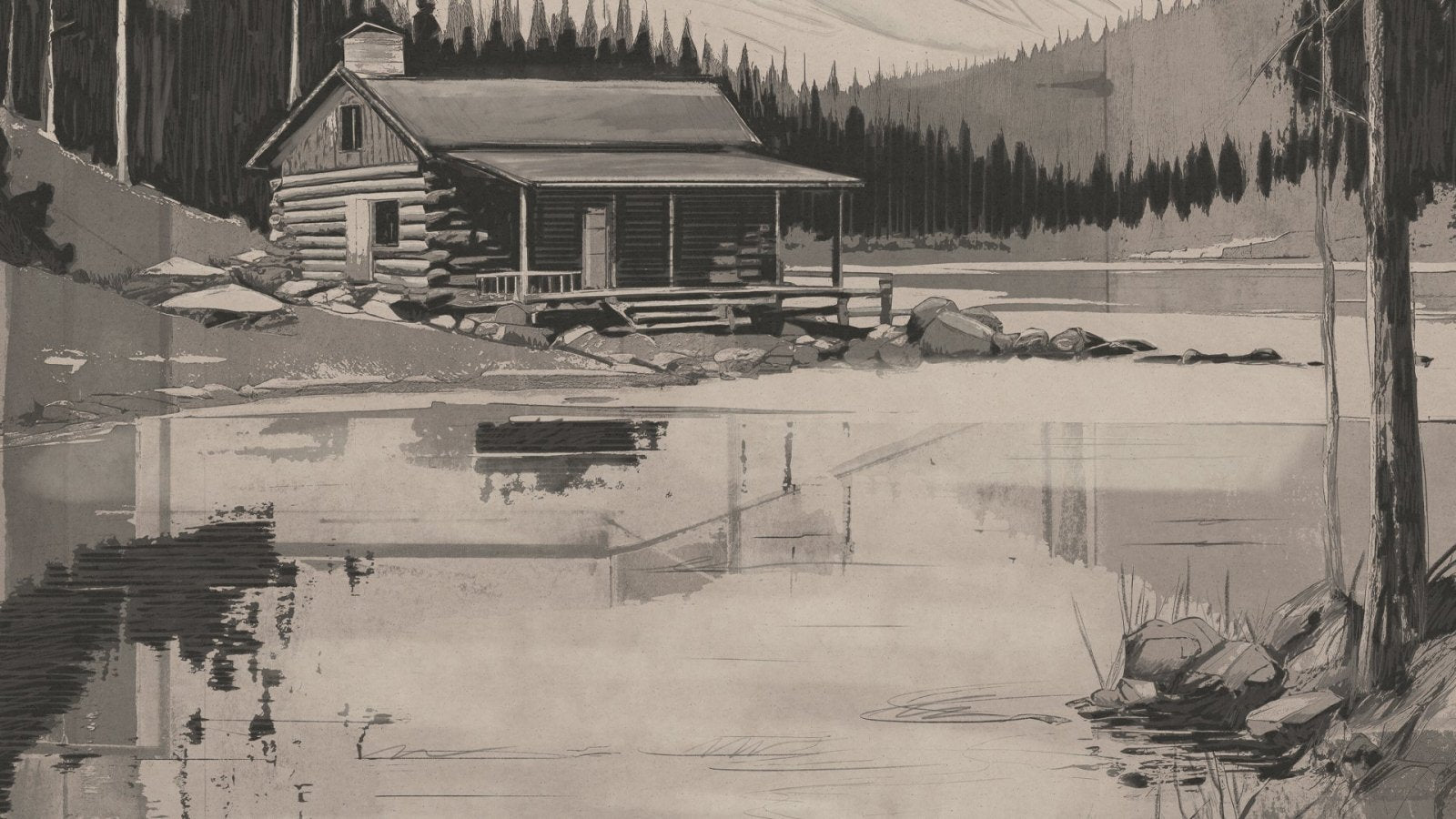 Cabin Solace-Peel and Stick Wallpaper