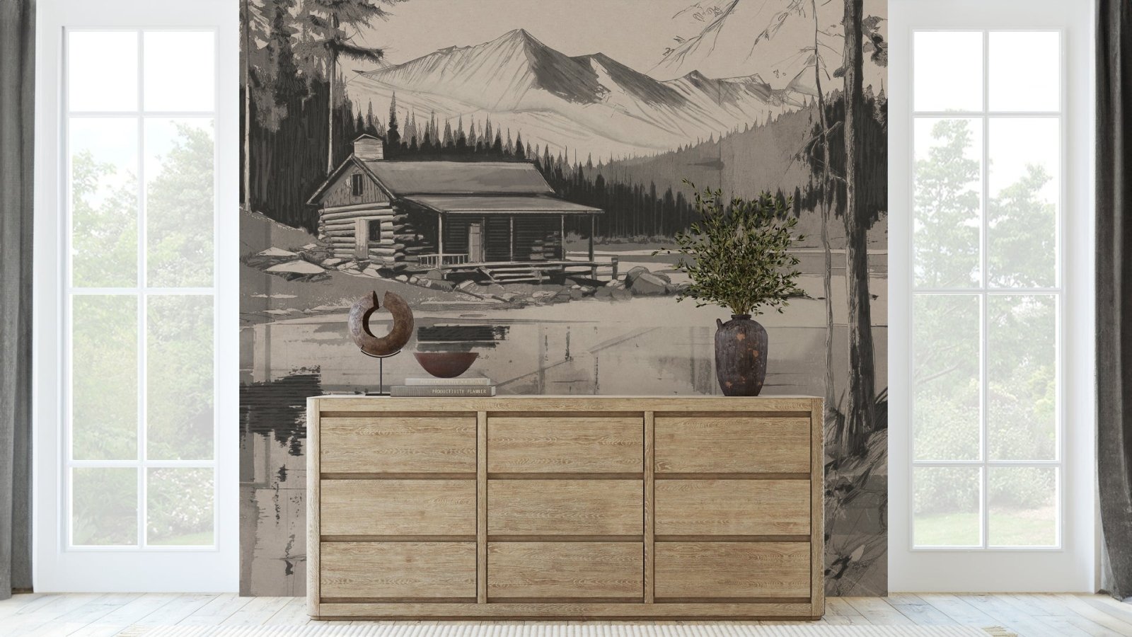 Cabin Solace-Peel and Stick Wallpaper