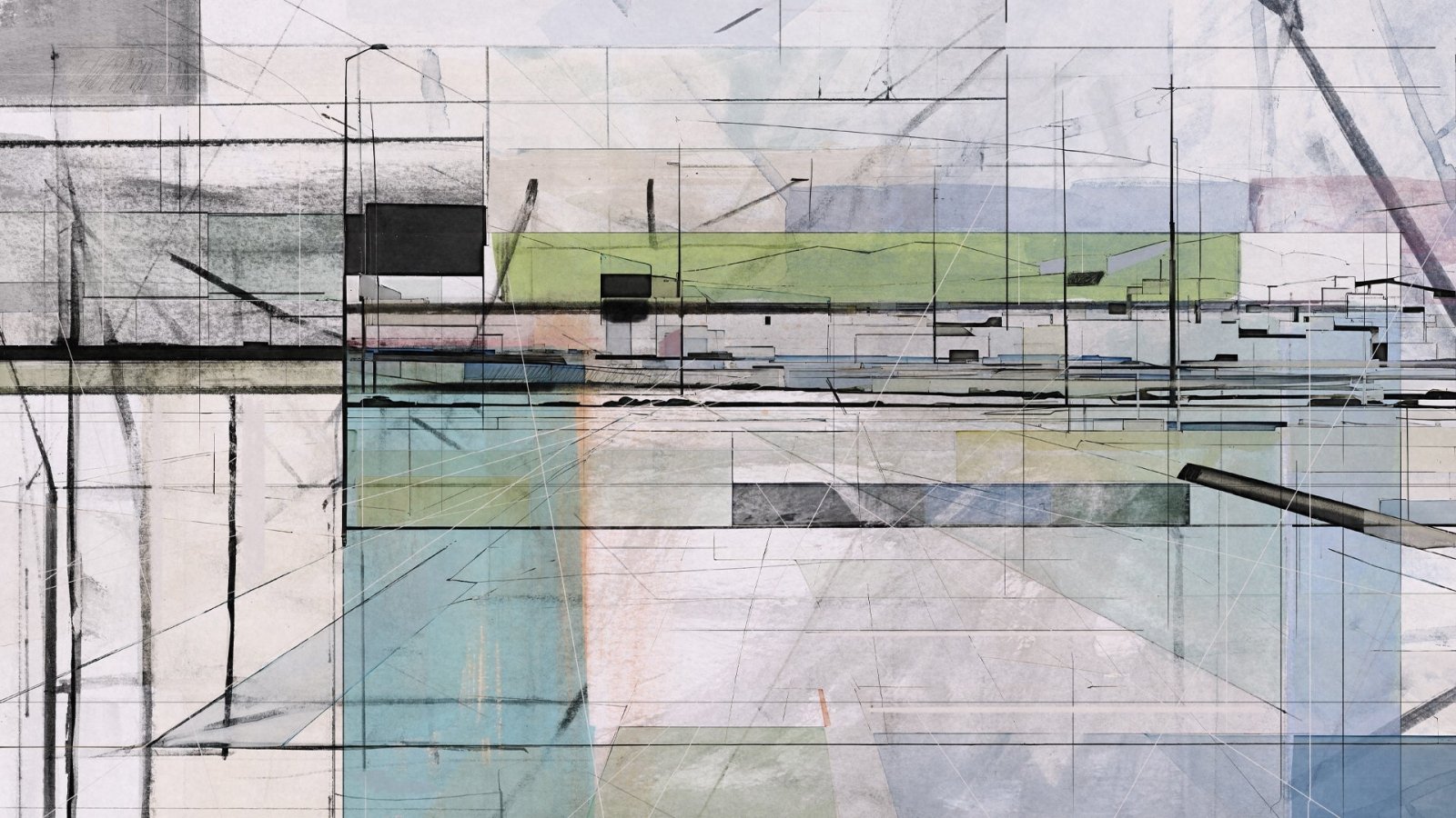 Geometric Cityscape-Peel and Stick Wallpaper