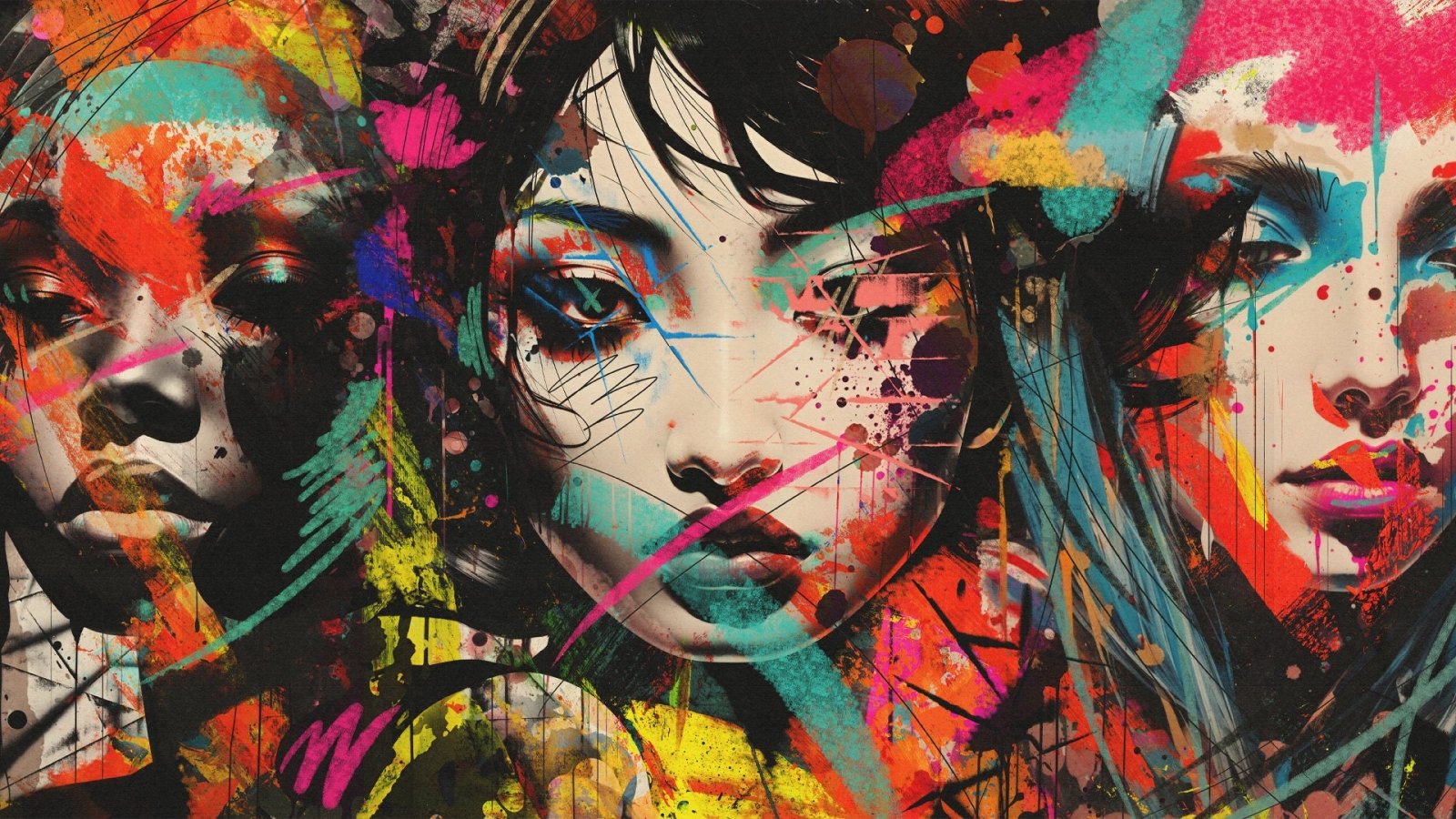 Vivid Visages-Peel and Stick Wallpaper