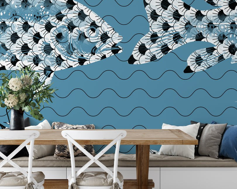 Aquatic Mosaic-Peel and Stick Wallpaper